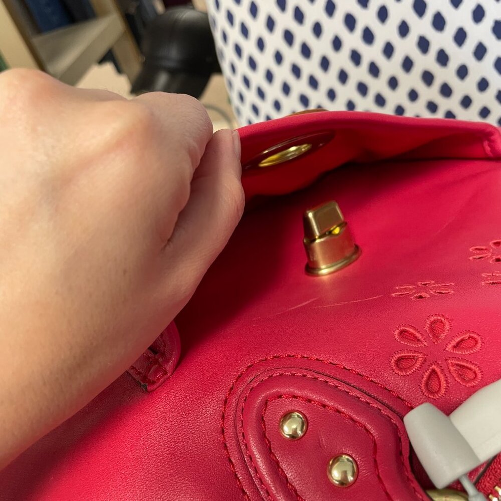 Coach Pink Poppy Eyelet Tote - Picture 9 of 13